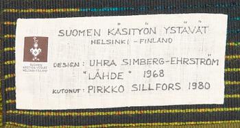 UHRA-BEATA SIMBERG-EHRSTRÖM, a rug/ ryarug for Friends of Finnish Handicraft. Circa 185x125 cm.