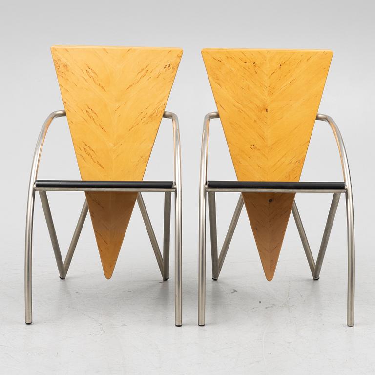 Klaus Wettergren, karmstolar, ett par, "Sitting Sculpture", Palk Design Centre, Helsingborg, sent 1900-tal.