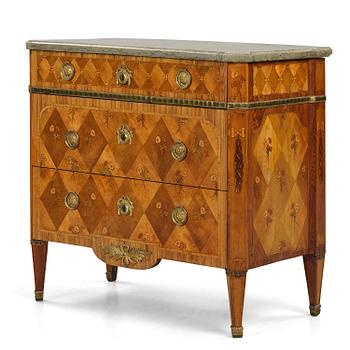9. A Gustavian marquetry commode by J. Hultsten (master in Stockholm 1773-94).