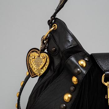 GUCCI, 'Babouska' Black Leather Fringe Bag.