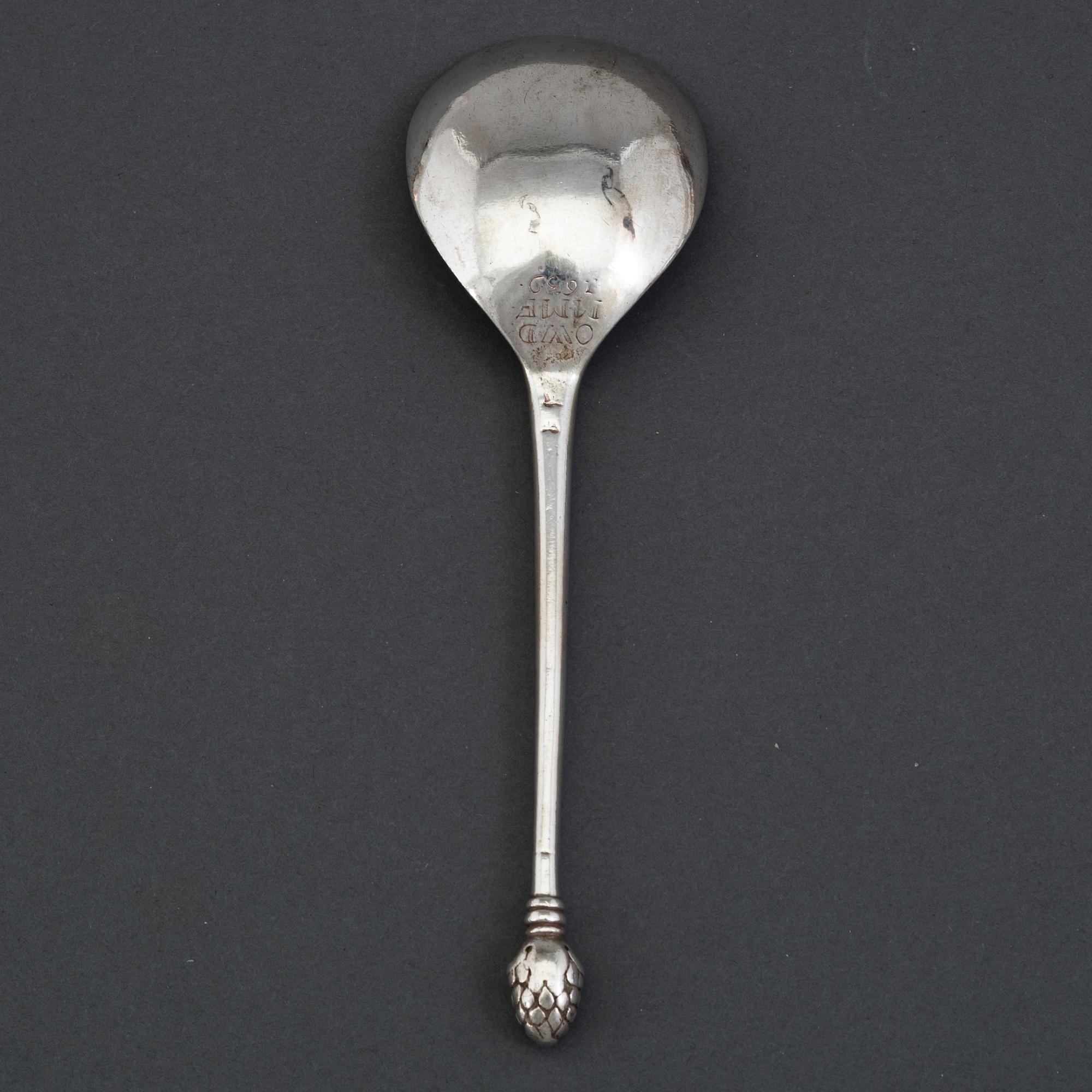 A Norweigian 17th century silver spoon, possibly, unidentified marks.