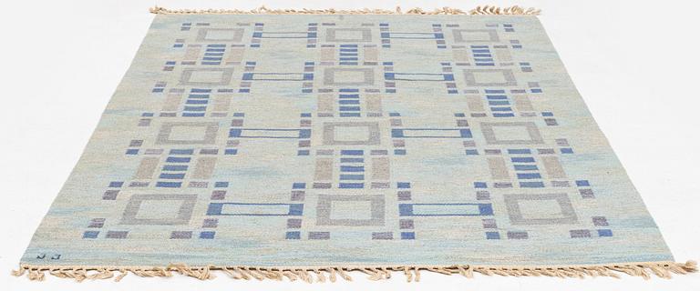 Judith Johansson, a carpet, 'Höllviken' flat weave. 264 x 186 cm, signed JJ.