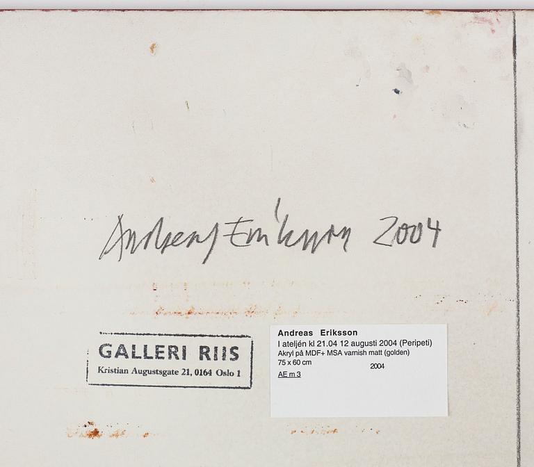 Andreas Eriksson, "I ateljén kl 21.04 12 augusti 2004 (Peripeti)".