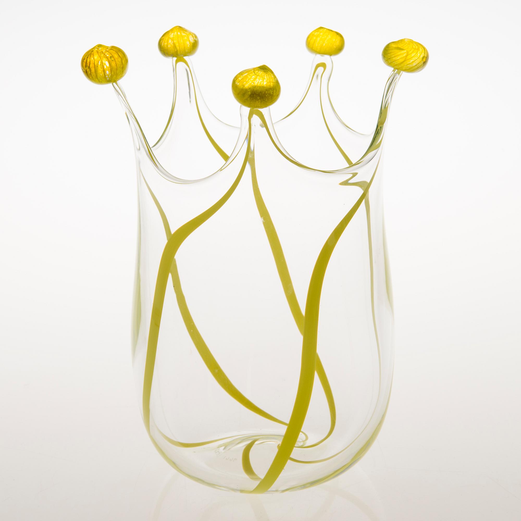 TIINA NORDSTÖM, a 'Yellow Prince' art glass signed Tiina Nordström Nuutajärvi 1996.