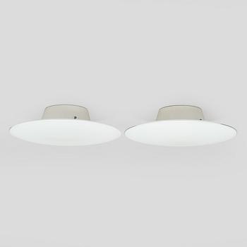Arne Jacobsen, tak/vägglampor 2 st, "AJ-Eklipta", Louis Poulsen/ licenstillverkare Orno, Stockmann 1960-tal.