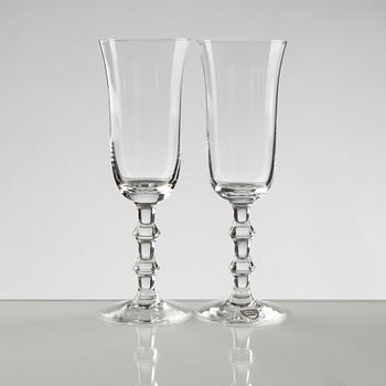 SIMON GATE, Orrefors-Sandvik, "Salut", champagneglas 10 st. Formgivna omkring 1919.