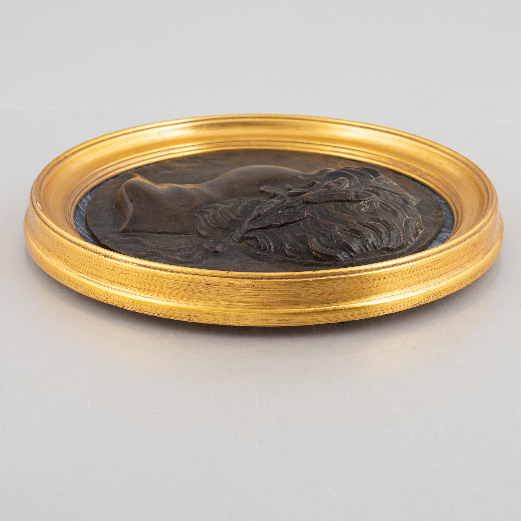 A presumably 19th century bronze medallion of Nero.