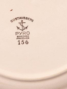 MATTALLRIKAR, 12 st, "Pyro Brun", Wilhelm Kåge, Gustavsberg. Modell nr 156.