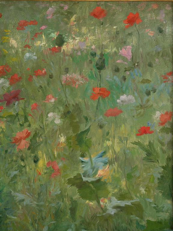 Julius Le Blanc Stewart, Poppy field with resting model.