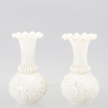Askar med lock samt vaser, glas, 6 st, Murano Venedig, Italien 1900-talets första hälft.