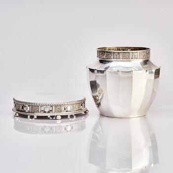 Prins Eugen, a silver vase with stand, firm C.G Hallberg, Stockholm 1925.