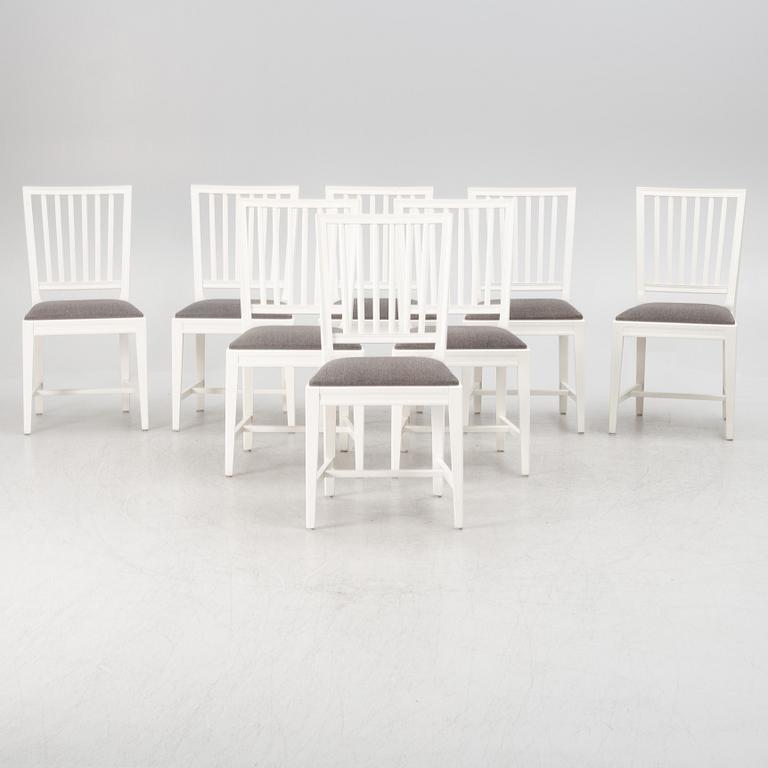 Chairs, 8 pcs, Leksand model, late 20th century.
