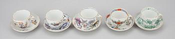 KOPPAR med FAT, 5 st, Meissen, stämpel 1934-72.