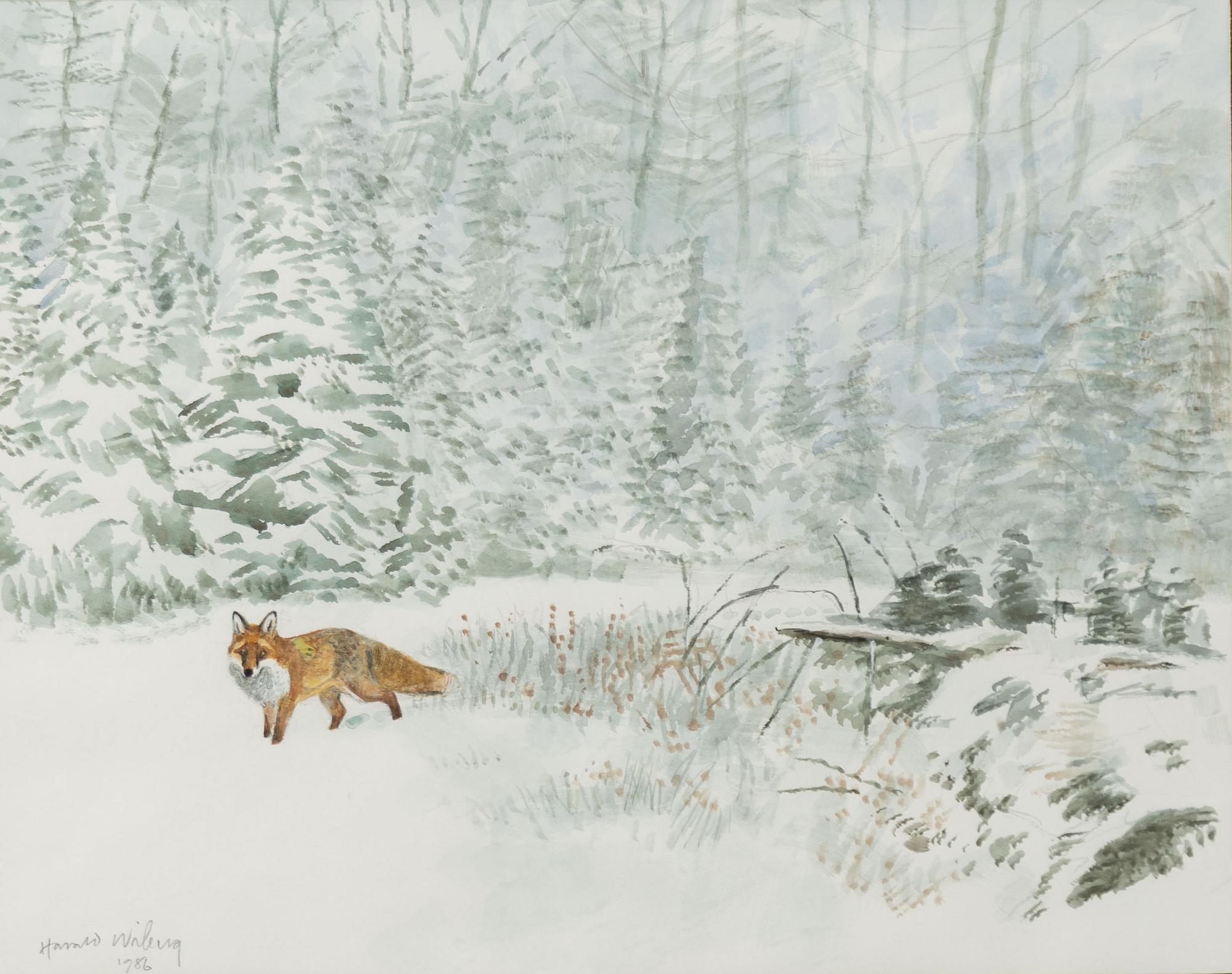 Harald Wiberg, Fox in a Winter Landscape.