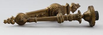 VÄGGLAMPETT, mässing, gustaviansk stil, 1800-tal.