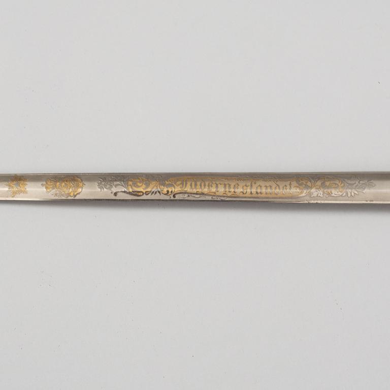 A Swedish infantry officer's sword 1899 pattern with scabbard.