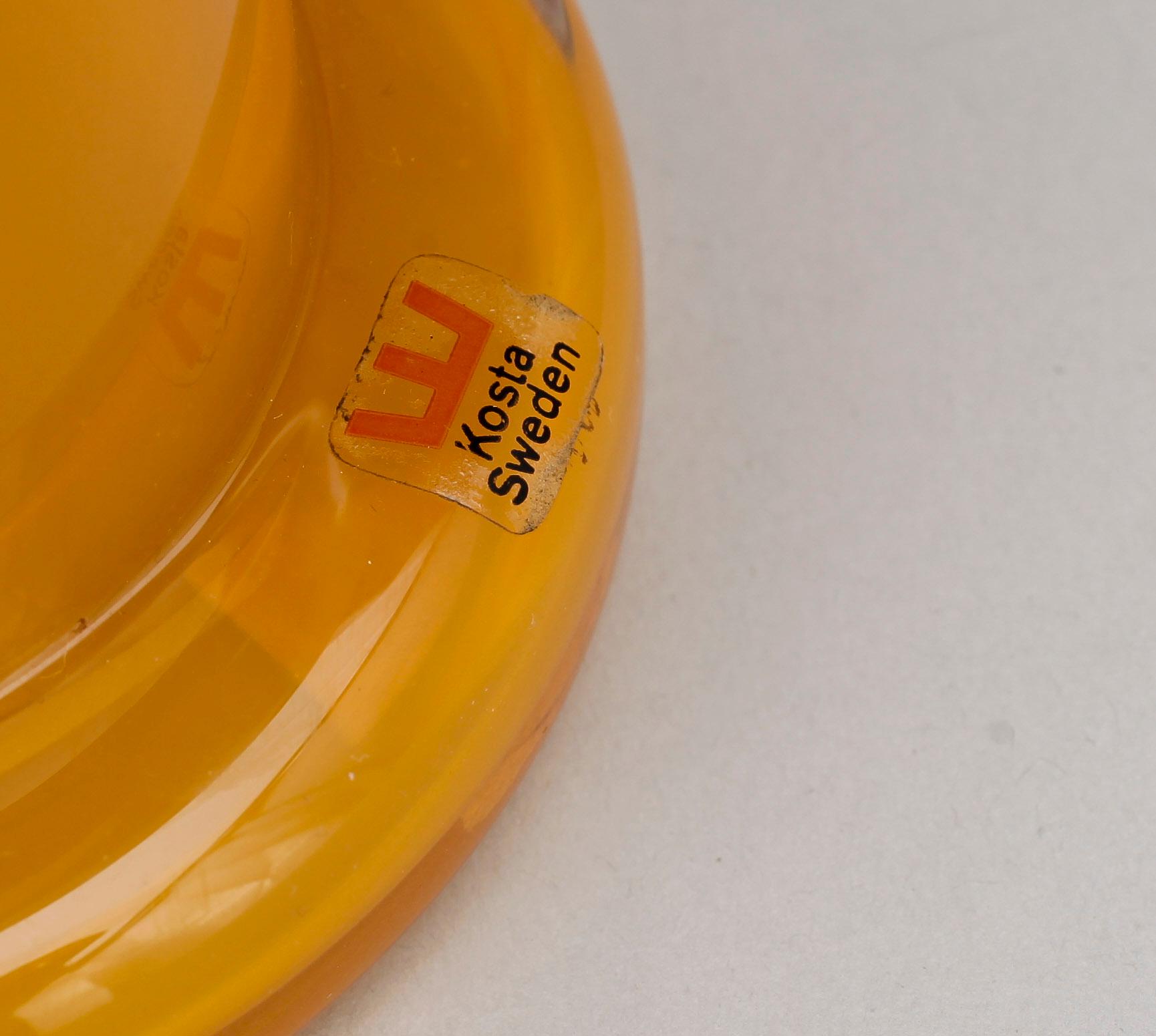 BORDSLAMPA, glas, Ove Sandberg, Kosta, sign, 1900-talets andra hälft.