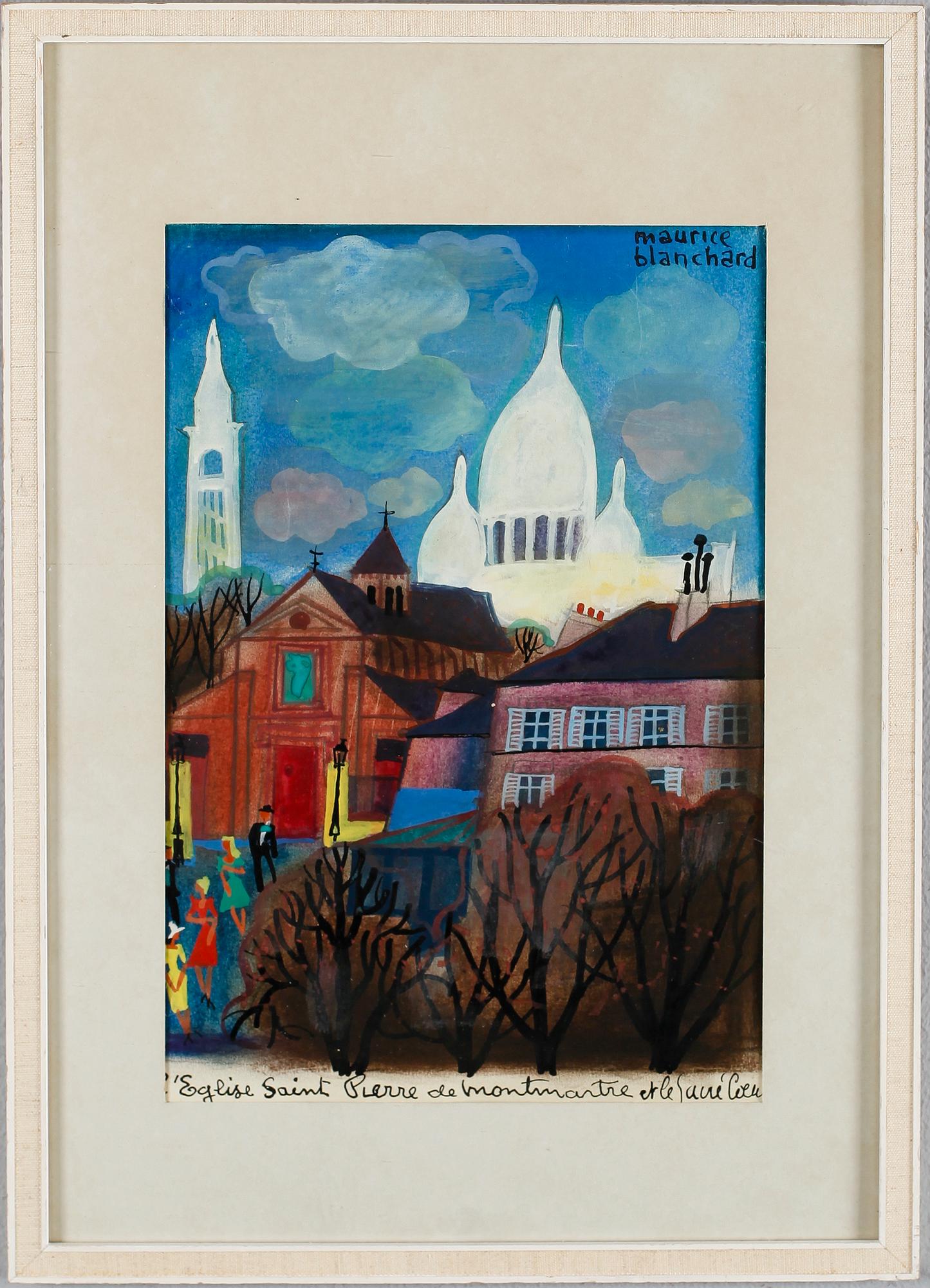 MAURICE BLANCHARD, gouache, signerad.