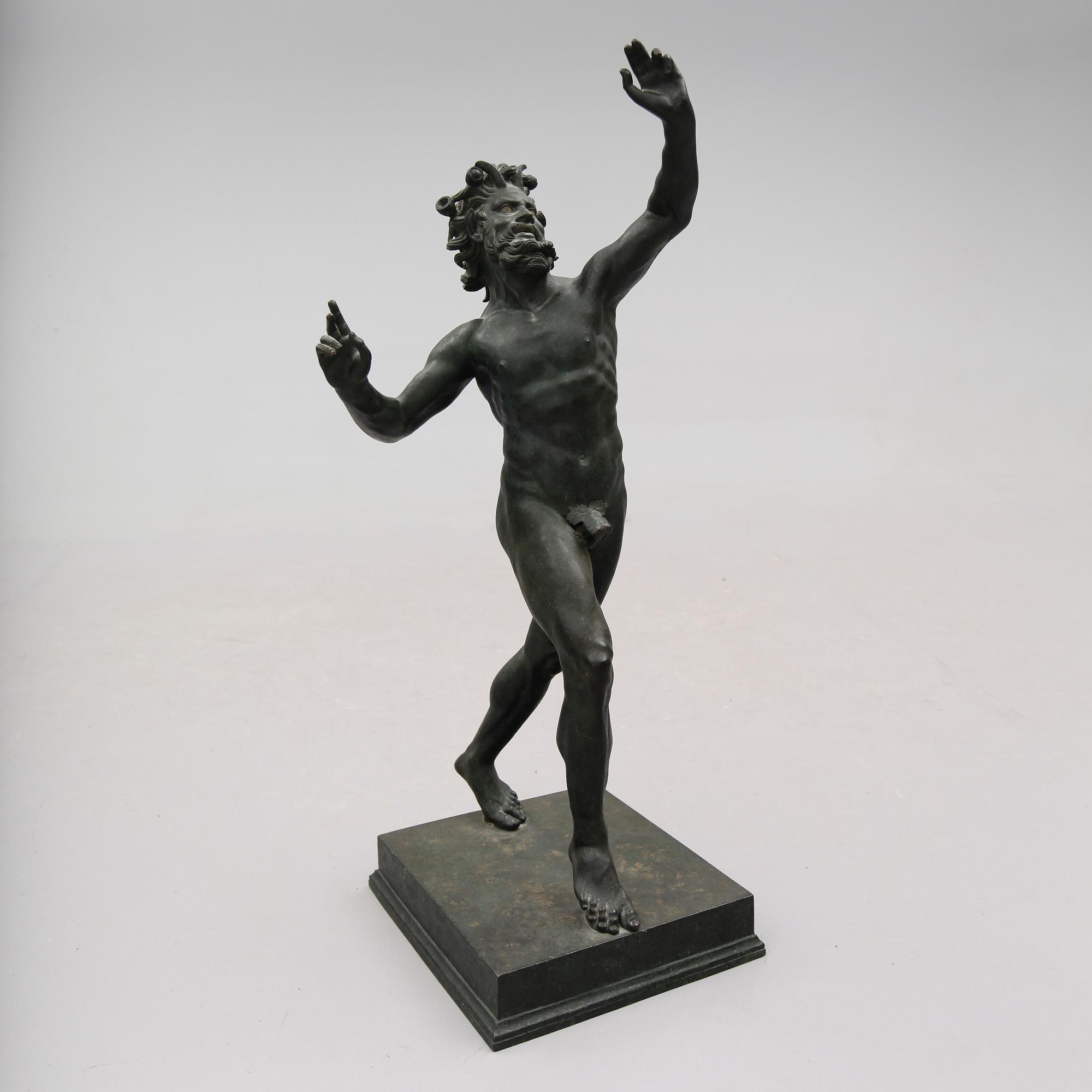 SKULPTUR, brons, kopia från Pompeji, 1900-tal.