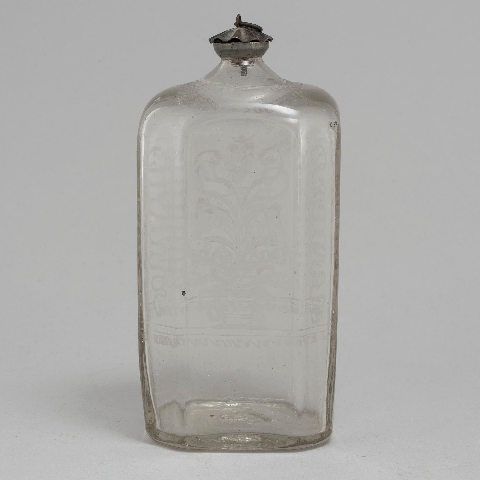 BRÄNNVINSFLASKA, 1700-tal.