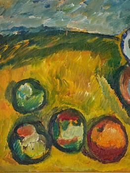 Gösta Sandels, Still life with fruit and pitcher.