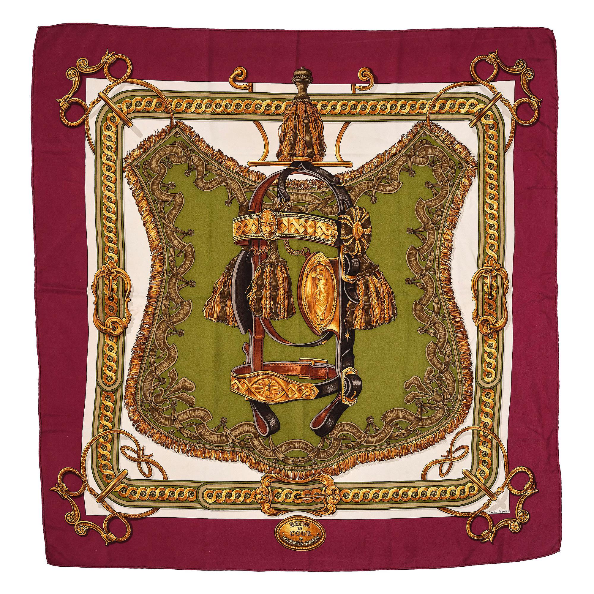 Hermès, scarf, “Bride de Cour”.
