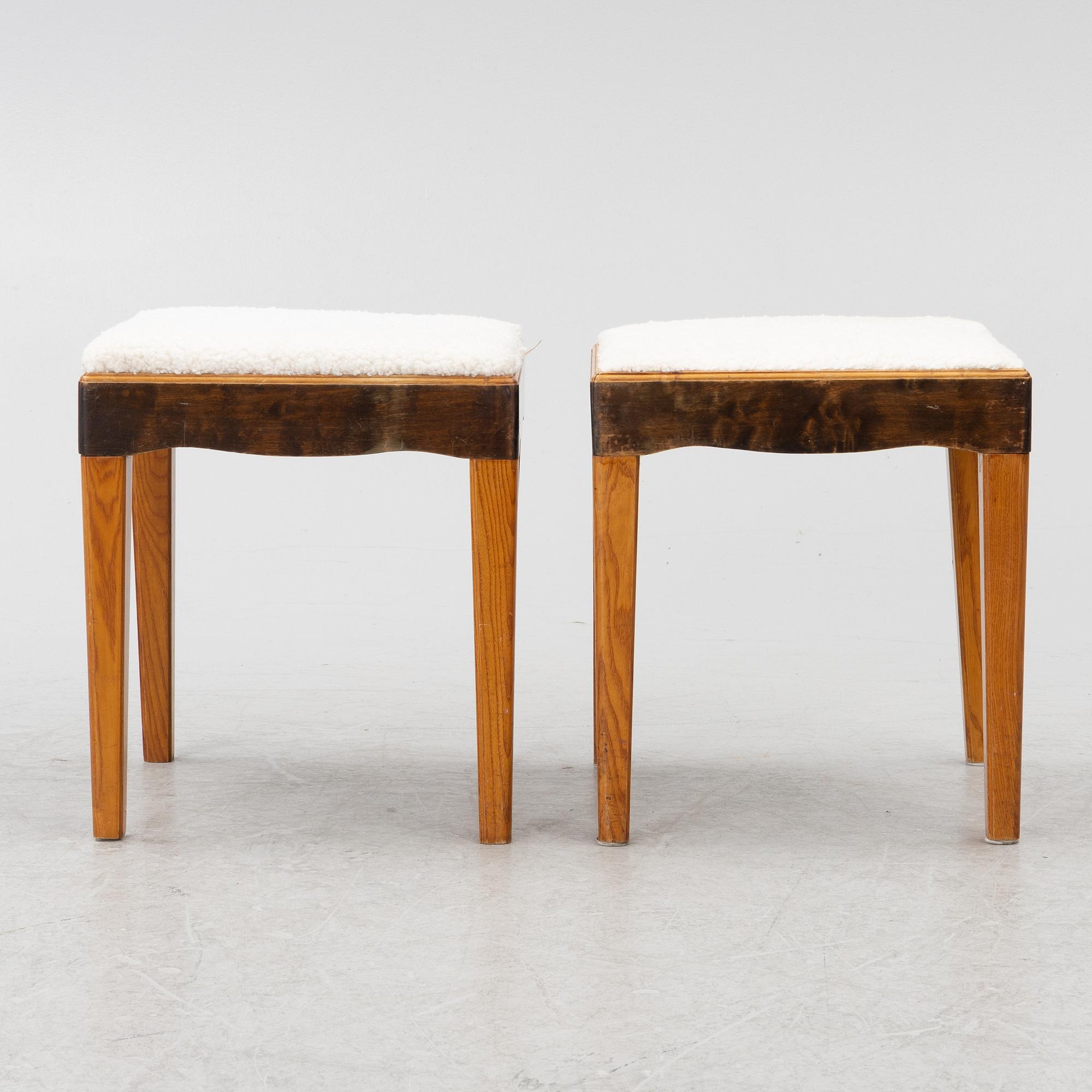 A pair of stools, 1930s/40s.