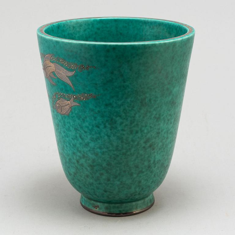 A first half of the 20th Century 'Argenta' stoneware vase by Wilhelm Kåge, Gustavsberg.