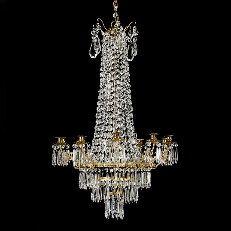 LJUSKRONA, oscariansk, 1800-talets slut. Höjd ca 90 cm.