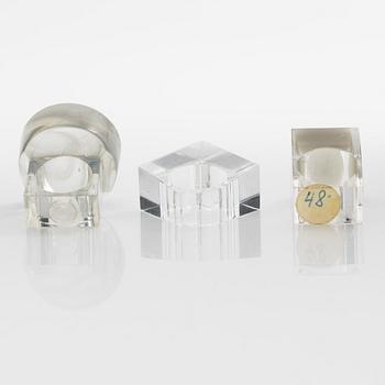 Siv Lagerström, three acrylic rings, 1970s.
