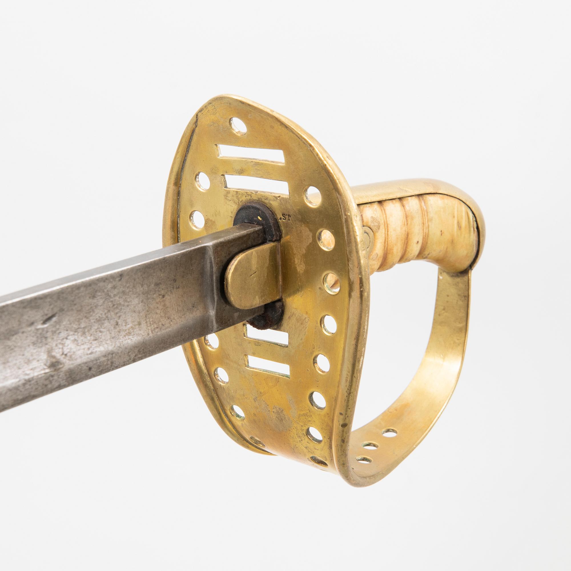 Two Swedish cavalry swords 1867 pattern, one with scabbard.