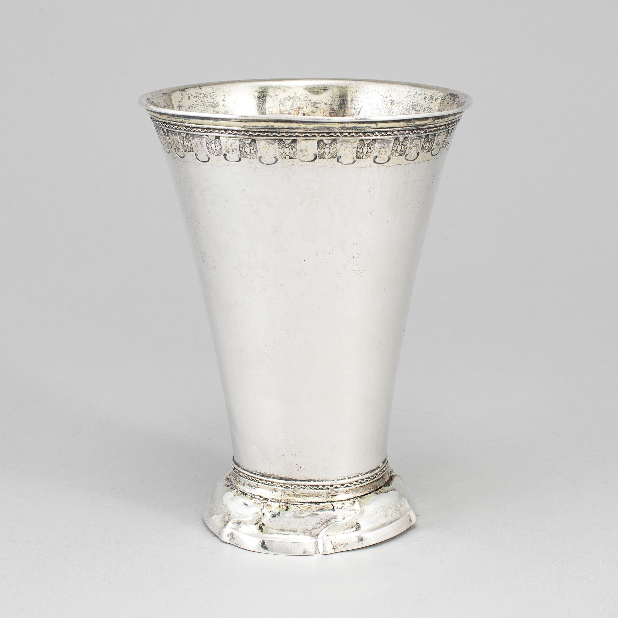 LORENS STABEUS, a silver beaker, Stockholm 1763.