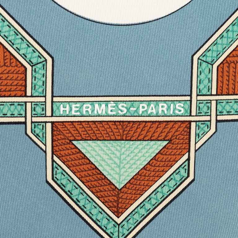 Hermès, a 'Cuirs du Desert' twill silk scarf.