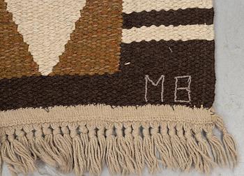 Monika Bertilsson, a runner, flat weave, ca 200 x 89 cm, signed AÖ MB, Tre Bäckar in Varnhem.