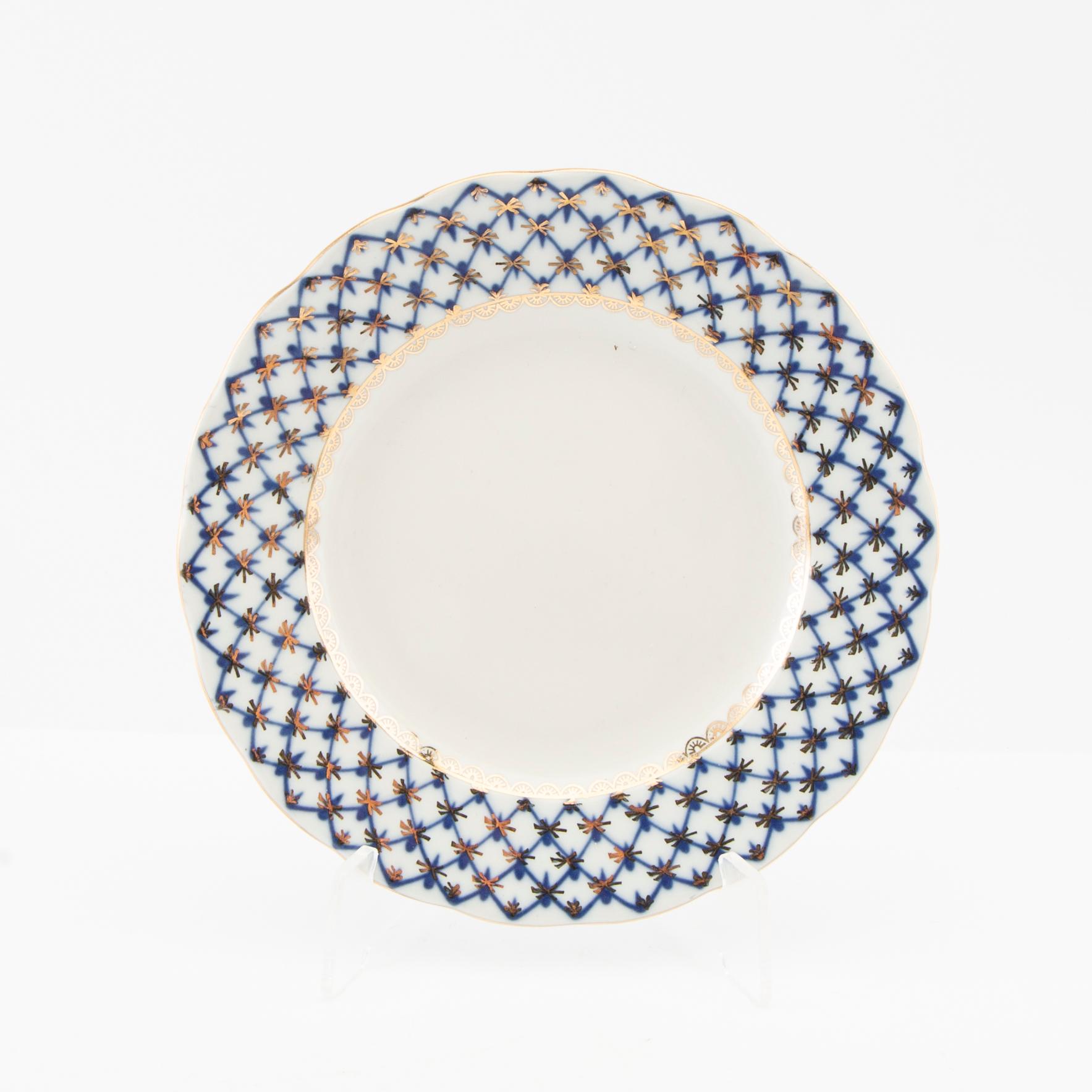 Teservis 15 dlr "Cobalt Net", Lomonosov Sovjetunionen porslin.