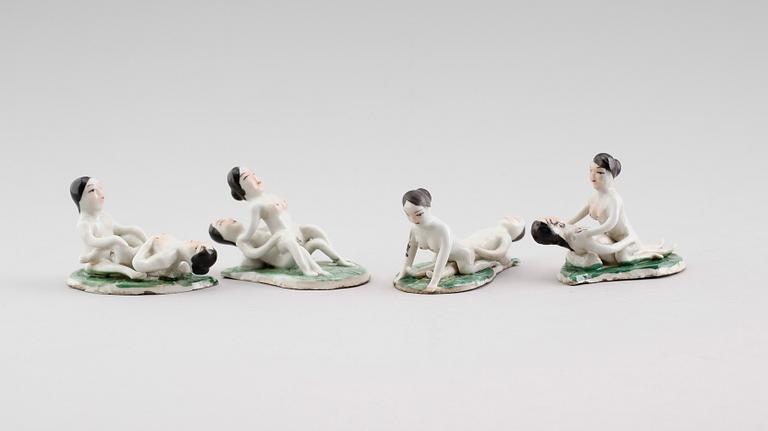 FIGURGRUPPER, 4 st, porslin, Kina, 2000-tal.