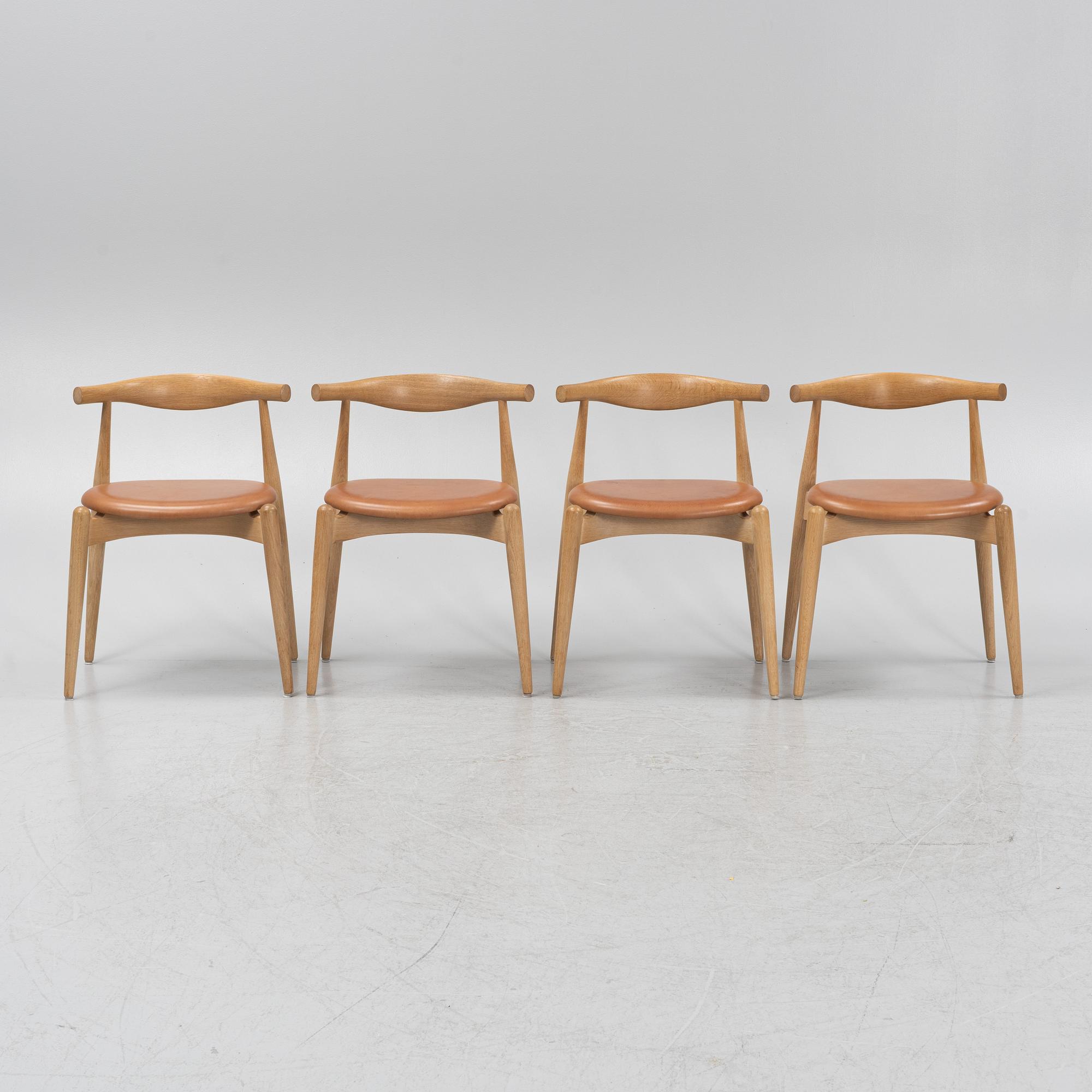 Hans J. Wegner, stolar, 4 st, "CH 20", Carl Hansen & Søn, Danmark.