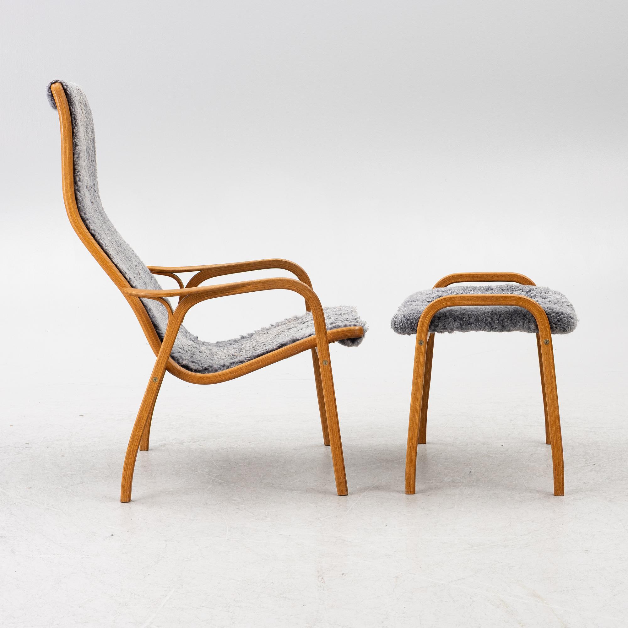 Yngve Ekström, a 'Lamino' armchair with ottoman, Swedese, Sweden, 2020's.