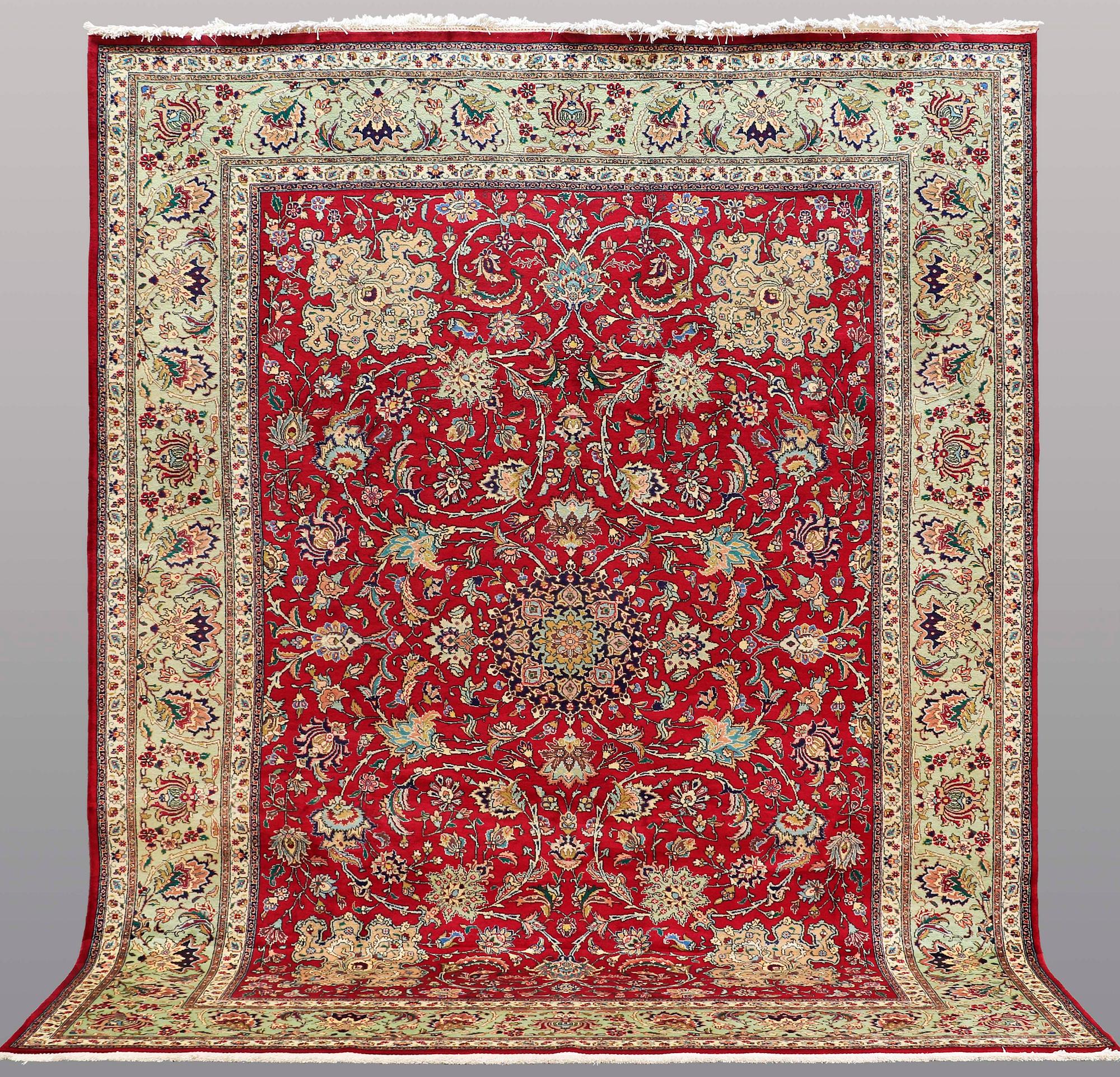 A CARPET, Tabriz, ca 381 x 302 cm.