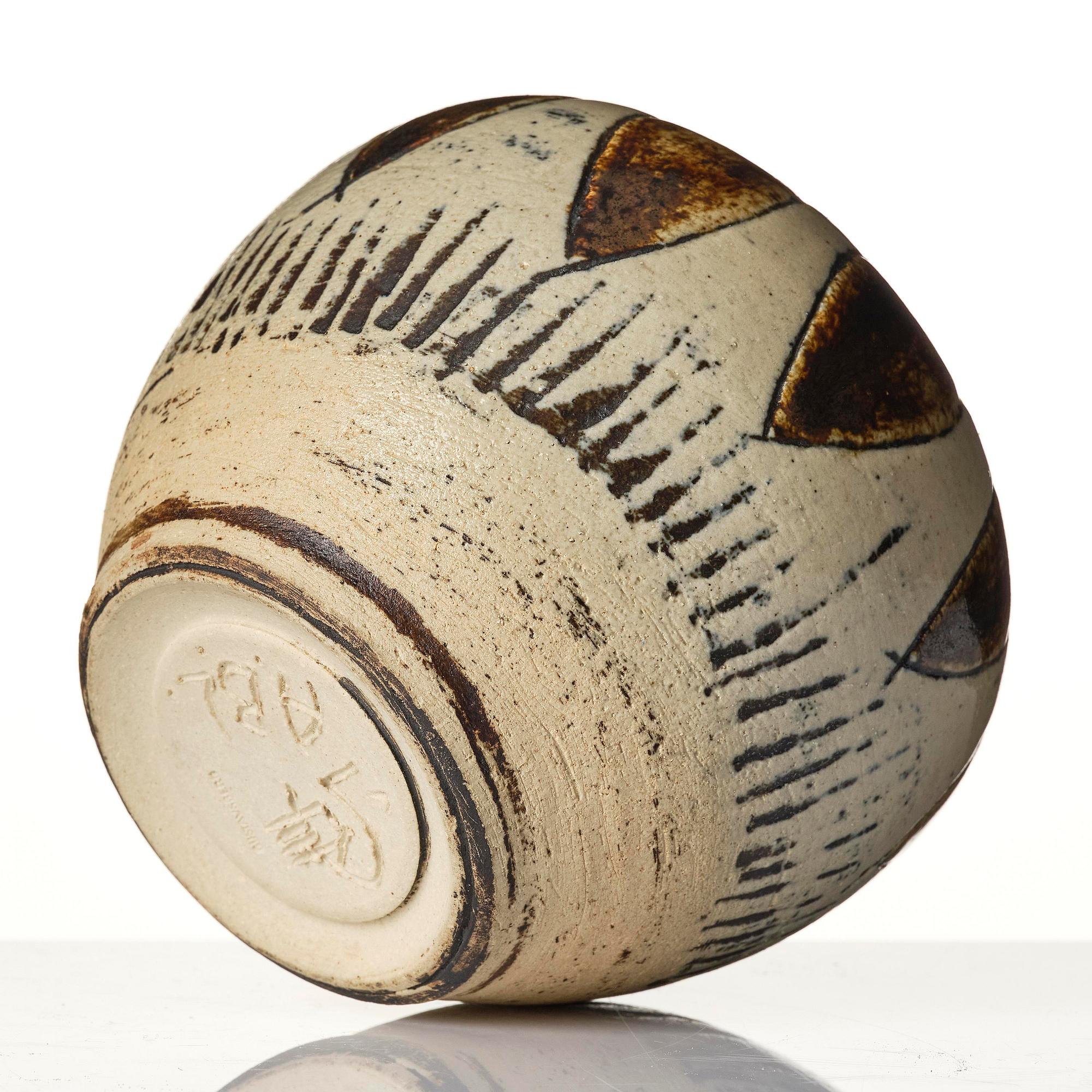 Anders Bruno Liljefors, a stoneware vase, Gustavsberg Studio, 1952.
