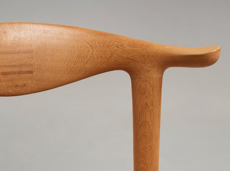 Hans J. Wegner, a set of six oak "Cowhorn Chairs", JH-505, Johannes Hansen, Denmark 1960's.