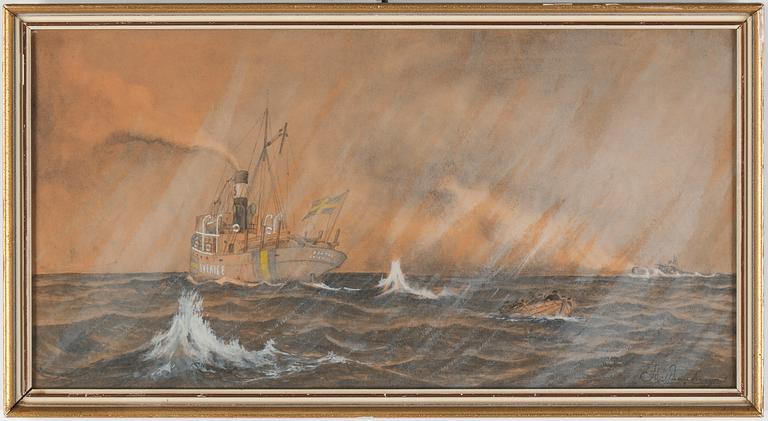 OKÄND KONSTNÄR, akvarell, otydligt signerad, 1900-talets första hälft.