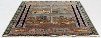 Carpet, Tabriz, figural, approx. 260 x 180 cm.