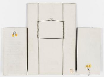 Raija Uosikkinen, three 1970s ceramic wall plaques, Arabia, Finland.