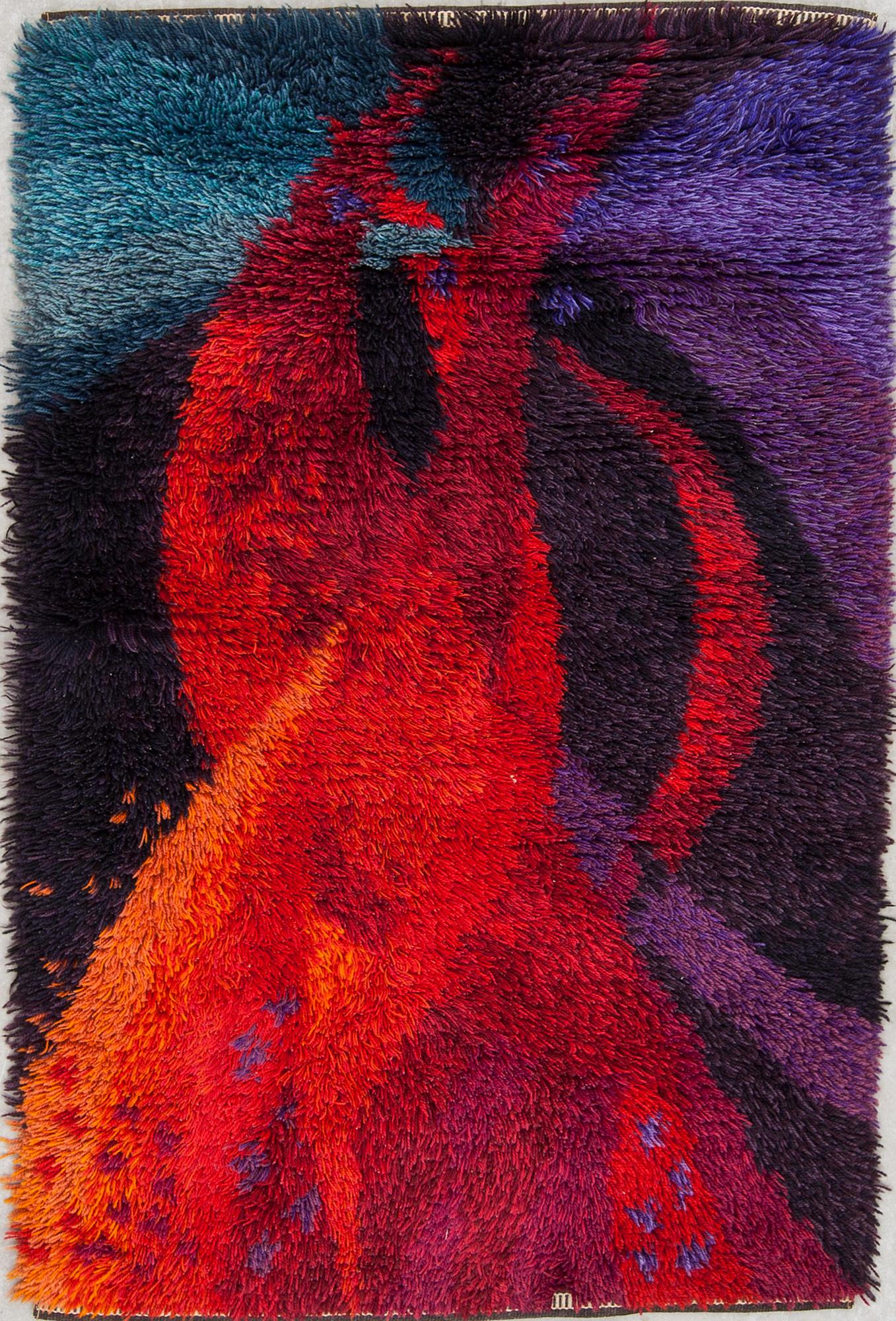 MATTA, rya, Borgs fabriker, Lund, 1960-tal. Ca 153 X 97 cm.