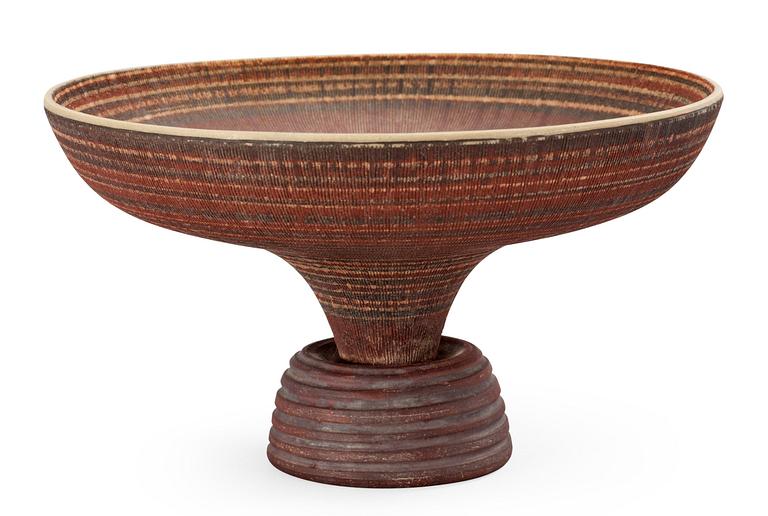 A Wilhelm Kåge 'Farsta Terra Spirea' stoneware bowl, Gustavsberg Studio 1960.