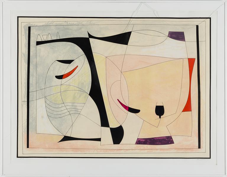 ALBERT JOHANSSON, lithograph in colours, signed, EA.