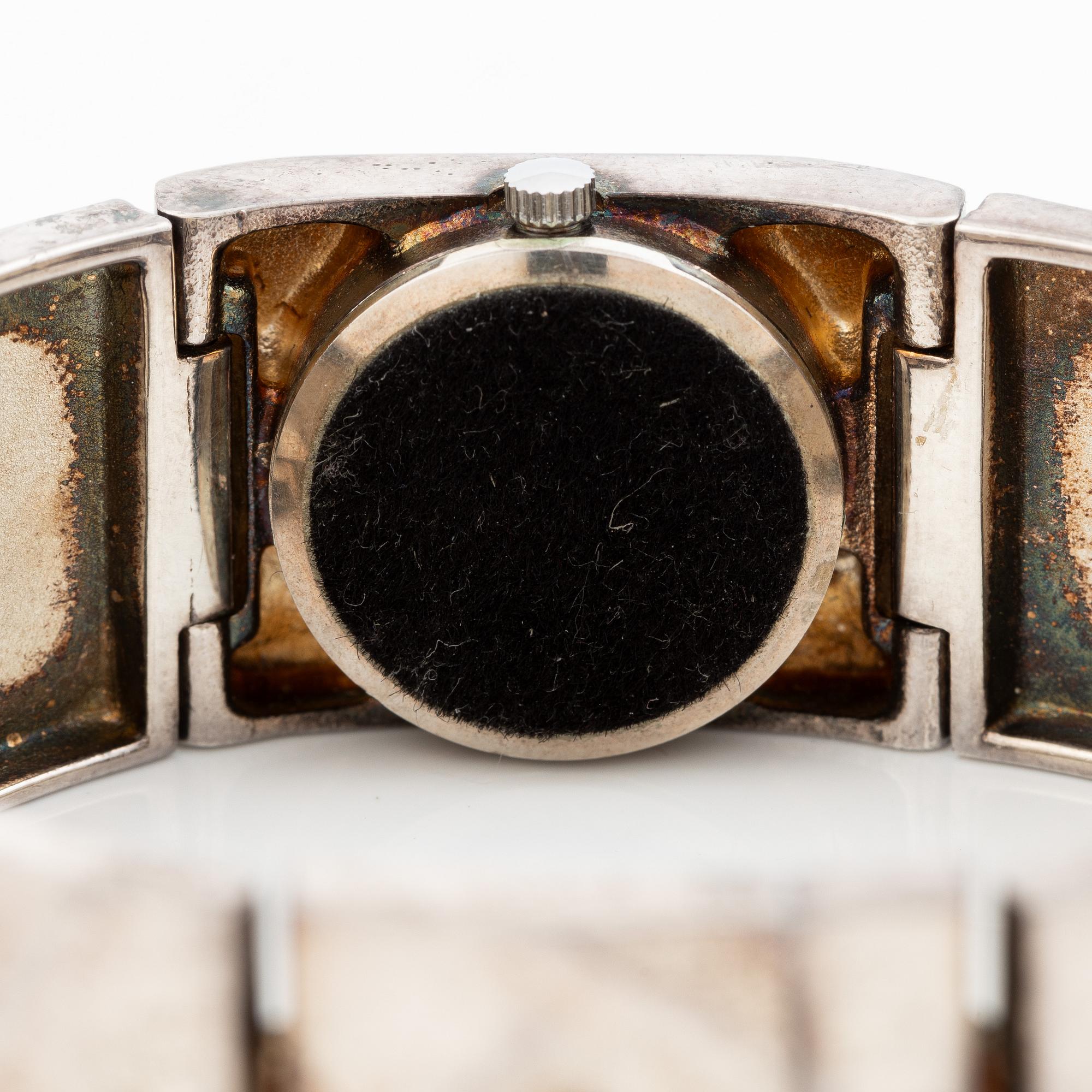 Lapponia, wristwatch, sterling silver, Finland 1982.