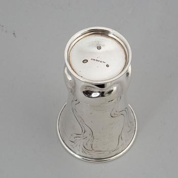 An art noveau silver vase by Carl M Cohr, Denmark, dated 1903.