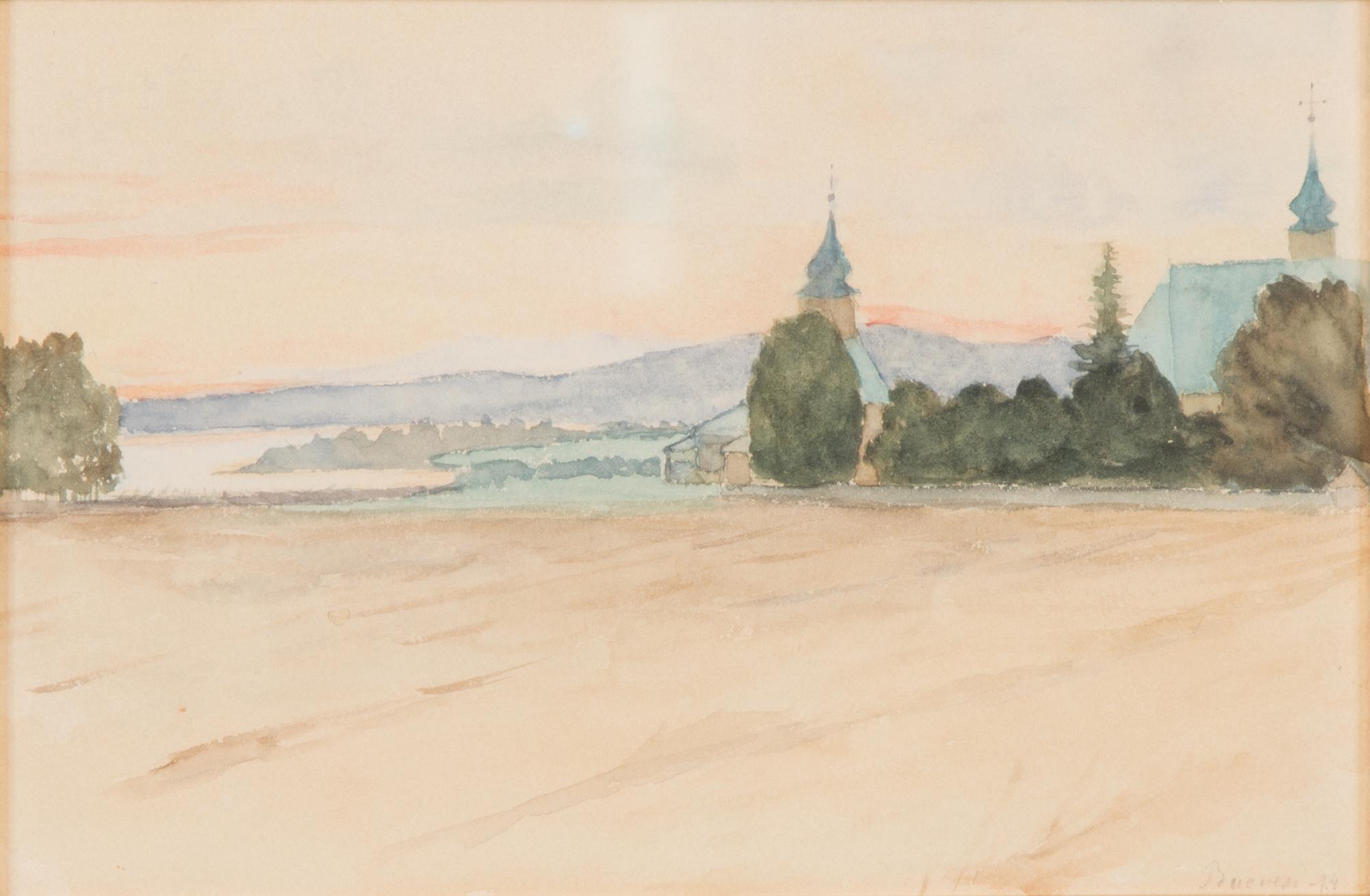 Maria Wiik, watercolour, unsigned.